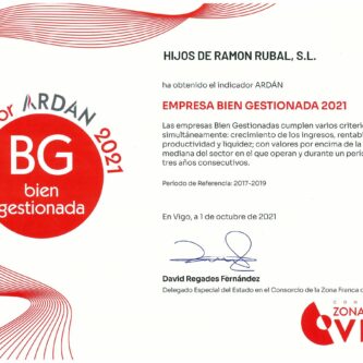 Diploma Ardán Empresa Bien Gestionada 2021 en Galicia